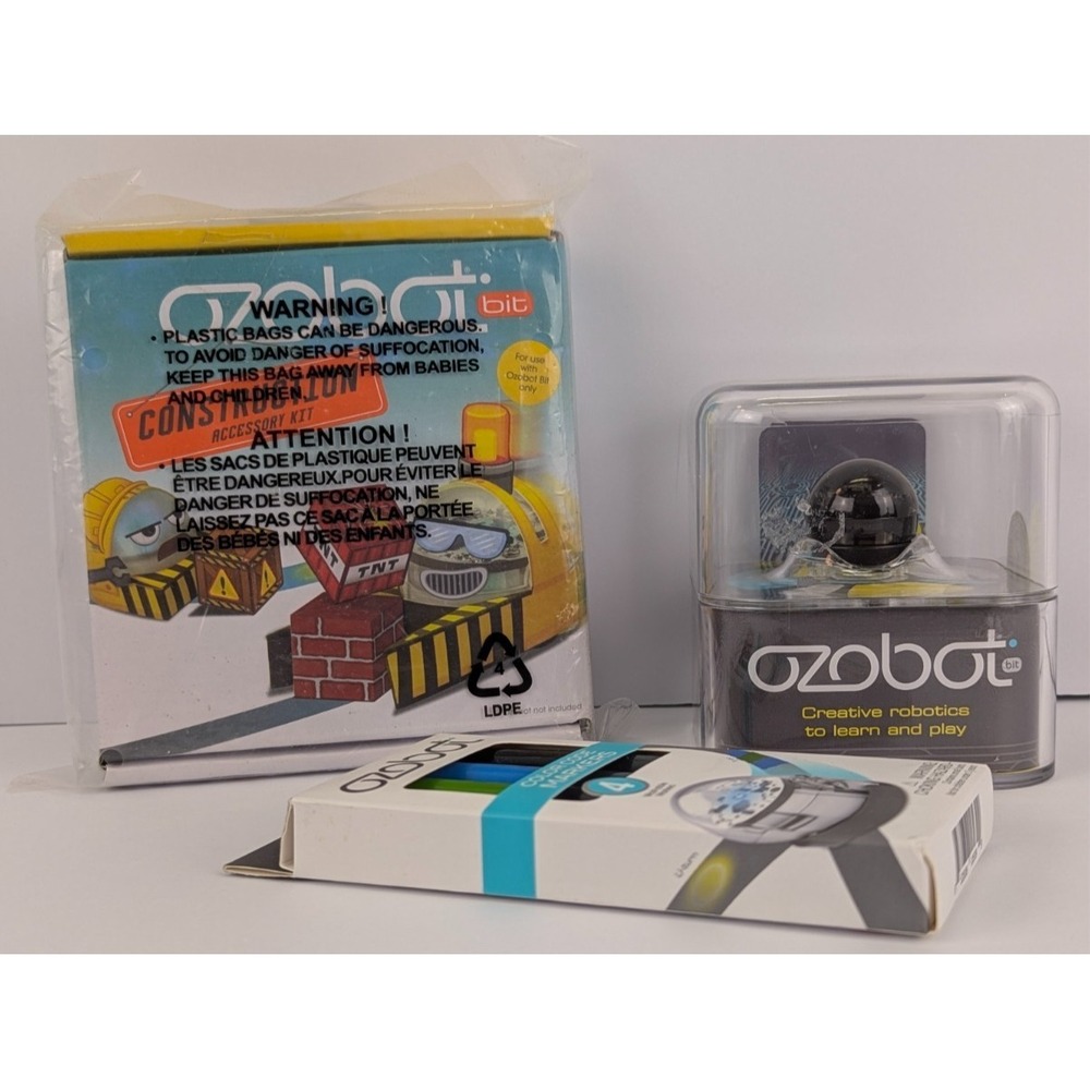 Ozobot Bit Coding Robot Bundle New Sealed + Construction Kit + Markers Lot STEM